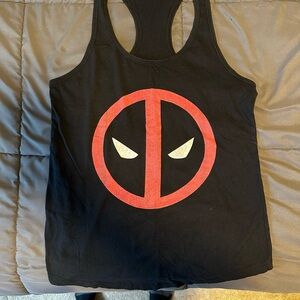 Black Tank Top with Red Graphic